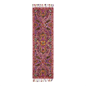 Safavieh Blossom 2'-3&quot x 8'-0&quot Wool Hand Tufted Rug in Purple / Multi-Color