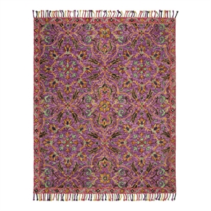 Safavieh Blossom 8'-0&quot x 10'-0&quot Wool Hand Tufted Rug in Purple / Multi-Color