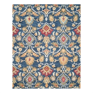 Safavieh Blossom 6'-0&quot x 9'-0&quot Wool Hand Tufted Rug in Navy / Multi-Color