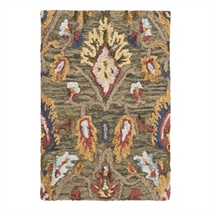 Safavieh Blossom 2'-0&quot x 3'-0&quot Wool Hand Tufted Rug in Green / Multi-Color