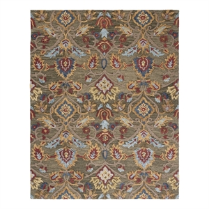 Safavieh Blossom 6'-0&quot x 9'-0&quot Wool Hand Tufted Rug in Green / Multi-Color
