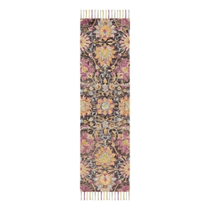 Safavieh Blossom 2'-3&quot x 8'-0&quot Wool Hand Tufted Rug in Charcoal / Multi-Color
