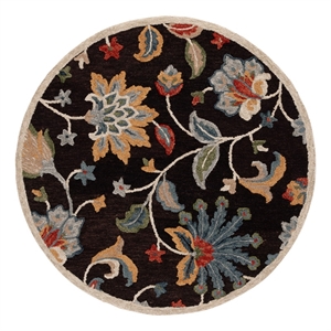 Safavieh Blossom 6'-0&quot x 6'-0&quot Wool and Cotton Tufted Rug in Brown / Yellow