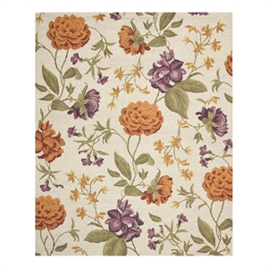 Safavieh Blossom 8'-0&quot x 10'-0&quot Wool Hand Hooked Rug in Ivory / Multi-Color