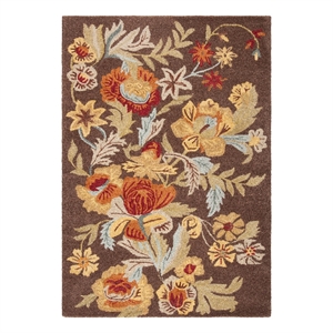Safavieh Blossom 4'-0&quot x 6'-0&quot Wool and Cotton Hand HookedRuginBrown/Multi-Color