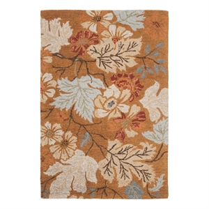 Safavieh Blossom 4'-0&quot x 6'-0&quot Wool and Cotton Hand Hooked RuginRust/Multi-Color