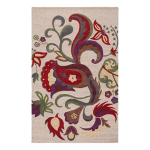 Safavieh Blossom 4'-0&quot x 6'-0&quot Wool Hand Hooked Rug in Beige / Multi-Color