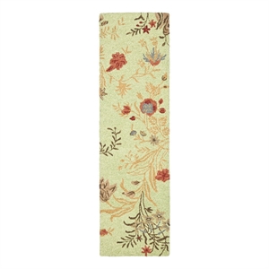 Safavieh Blossom 2'-3&quotx8'-0&quotWool and Cotton Hand Hooked Rug in Green/Multi-Color