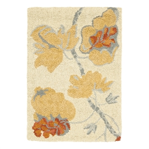 Safavieh Blossom 2'-0&quot x 3'-0&quot Wool and Cotton Hand HookedRuginBeige/Multi-Color