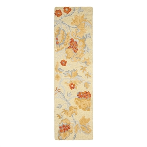 Safavieh Blossom 2'-3&quot x 6'-0&quot Wool and Cotton Hand HookedRuginBeige/Multi-Color