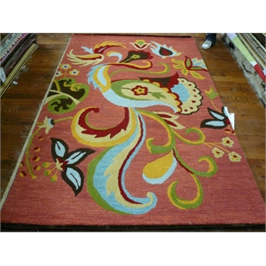 Safavieh Blossom 4'-0&quot x 4'-0&quot Wool Hand Hooked Rug in Rust / Multi-Color