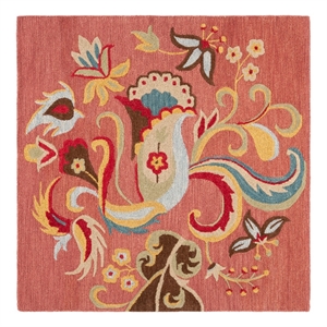 Safavieh Blossom 6'-0&quot x 6'-0&quot Wool Hand Hooked Rug in Rust / Multi-Color