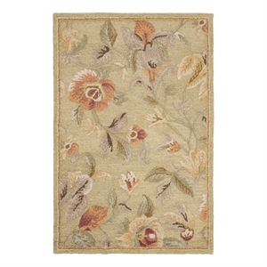 Safavieh Blossom 4'-0&quot x 6'-0&quot Wool Hand Hooked Rug in Green / Multi-Color