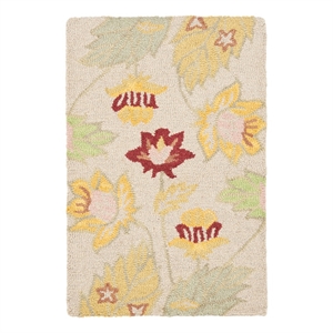 Safavieh Blossom 2'-0&quot x 3'-0&quot Wool Hand Hooked Rug in Ivory / Multi-Color