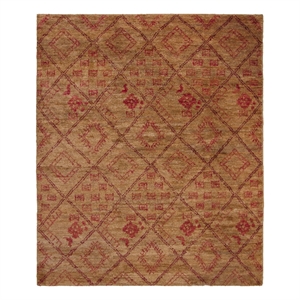 Safavieh Bohemian 8'-0&quot x 10'-0&quot Jute and Cotton Hand Knotted Rug in Natural/Red