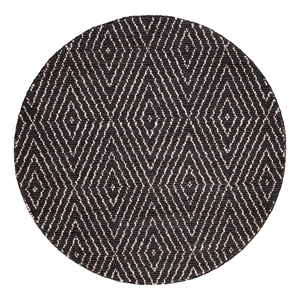 Safavieh Bohemian 6'-0&quot x 6'-0&quot Jute and Cotton Hand Woven Rug in Black / Ivory