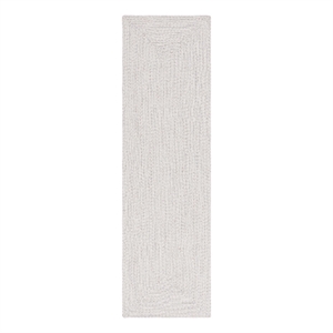 Safavieh Braided 2'-3&quot x 22'-0&quot Hand Woven Rug in Ivory / Light Gray