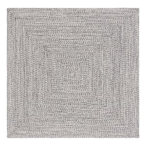 Safavieh Braided 8'-0&quot x 8'-0&quot Hand Woven Rug in Gray / Ivory