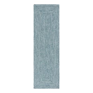 Safavieh Braided 2'-3&quot x 16'-0&quot Hand Woven Rug in Teal / Green