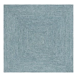 Safavieh Braided 4'-0&quot x 4'-0&quot Hand Woven Rug in Teal / Green