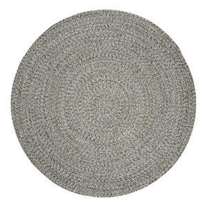 Safavieh Braided 4'-0&quot x 4'-0&quot Cotton Hand Woven Rug in Ivory / Gray