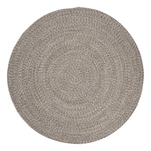 Safavieh Braided 4'-0&quot x 4'-0&quot Cotton Hand Woven Rug in Ivory / Beige