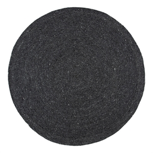 Safavieh Braided 6'-0&quot x 6'-0&quot Wool and Cotton Hand Woven Rug in Black