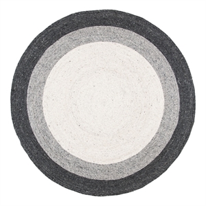 Safavieh Braided 5'-0&quot x 5'-0&quot Wool and Cotton Hand Woven Rug in Gray / Ivory