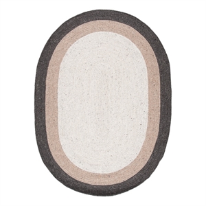 Safavieh Braided 5'-0&quot x 7'-0&quot Wool and Cotton Hand Woven Rug in Charcoal /Ivory