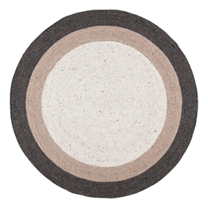 Safavieh Braided 6'-0&quot x 6'-0&quot Wool and Cotton Hand Woven Rug in Charcoal /Ivory