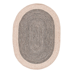 Safavieh Braided 5'-0&quot x 7'-0&quot Wool and Cotton Hand Woven Rug in Beige / Black