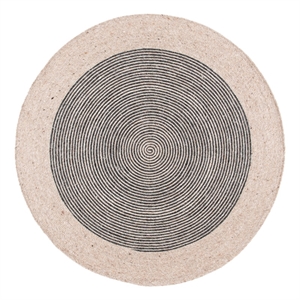 Safavieh Braided 5'-0&quot x 5'-0&quot Wool and Cotton Hand Woven Rug in Beige / Black