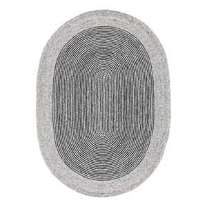 Safavieh Braided 4'-0&quot x 6'-0&quot Wool and Cotton Hand Woven Rug in Gray / Black