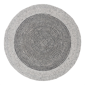 Safavieh Braided 4'-0&quot x 4'-0&quot Wool and Cotton Hand Woven Rug in Gray / Black