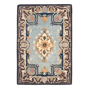 Safavieh Bergama 2'-0&quot x 3'-0&quot Wool Hand Tufted Rug in Light Blue / Ivory