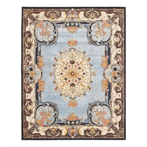 Safavieh Bergama 9'-0&quot x 12'-0&quot Wool Hand Tufted Rug in Light Blue / Ivory