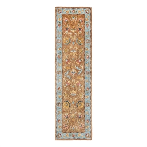 Safavieh Bergama 2'-3&quot x 8'-0&quot Wool Hand Tufted Rug in Brown / Blue