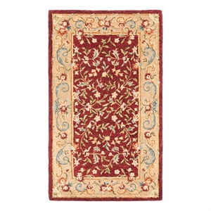 Safavieh Bergama 2'-0&quot x 3'-0&quot Wool Hand Tufted Rug in Red / Beige