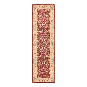 Safavieh Bergama 2'-3&quot x 12'-0&quot Wool Hand Tufted Rug in Red / Beige