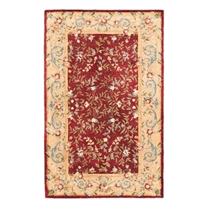 Safavieh Bergama 4'-0&quot x 4'-0&quot Wool Hand Tufted Rug in Red / Beige