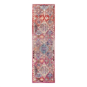 Safavieh Bristol 2'-3&quot x 8'-0&quot Polyester Power Loomed Rug in Rose / Multi-Color