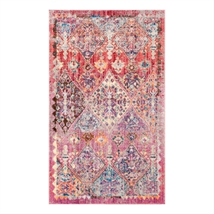 Safavieh Bristol 3'-0&quot x 5'-0&quot Polyester Power Loomed Rug in Rose / Multi-Color