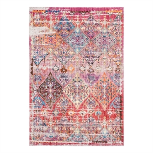 Safavieh Bristol 5'-1&quot x 7'-6&quot Polyester Power Loomed Rug in Rose / Multi-Color