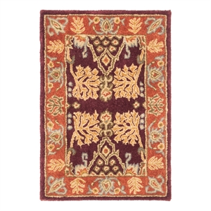 Safavieh Bergama 2'-0&quot x 3'-0&quot Wool Hand Tufted Rug in Red / Rust
