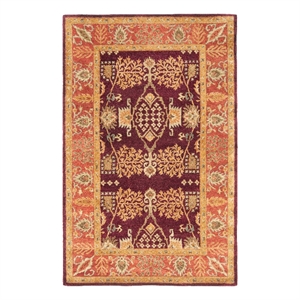 Safavieh Bergama 5'-0&quot x 8'-0&quot Wool Hand Tufted Rug in Red / Rust