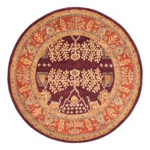 Safavieh Bergama 6'-0&quot x 6'-0&quot Wool Hand Tufted Rug in Red / Rust