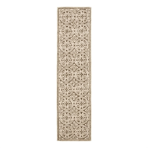 Safavieh Cambridge 2'-6&quot x 12'-0&quot Wool Hand Tufted Rug in Tan / Multi-Color