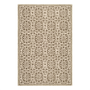 Safavieh Cambridge 5'-0&quot x 8'-0&quot Wool Hand Tufted Rug in Tan / Multi-Color