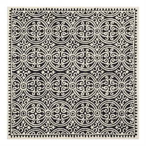 Safavieh Cambridge 10'-0&quot x 10'-0&quot Wool Hand Tufted Rug in Black / Ivory