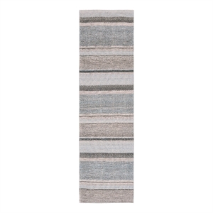 Safavieh Cabo 2'-3&quot x 8'-0&quot Polyester Flatweave Rug in Black / Light Blue